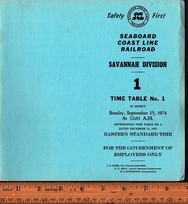 Seaboard Coast Line Savannah Division 1974