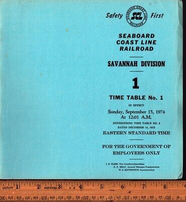 Seaboard Coast Line Savannah Division 1974