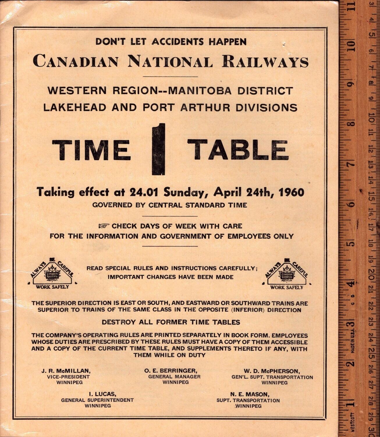 Canadian National Lakehead and Port Arthur Divisions 1960