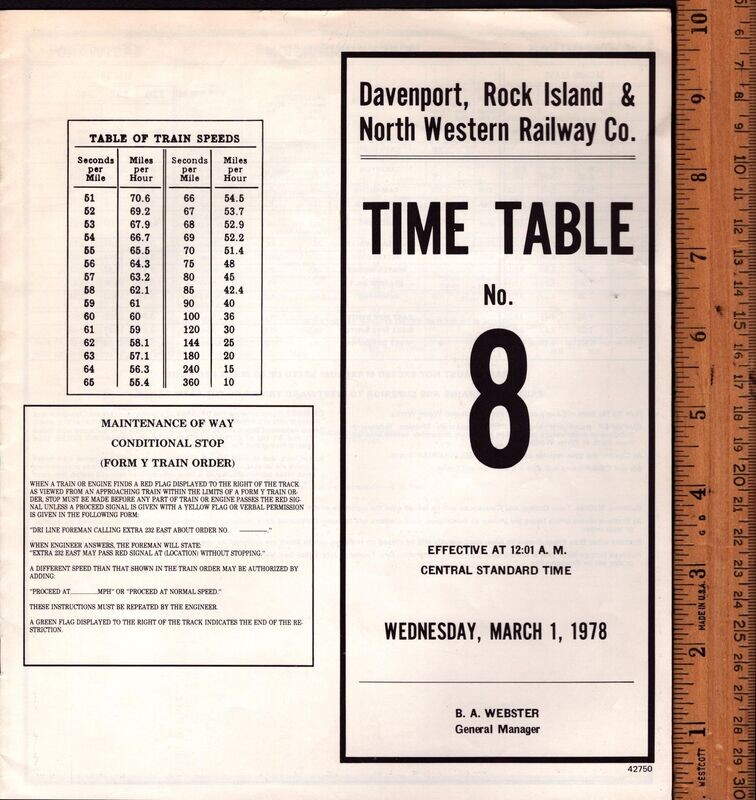 Davenport, Rock Island & North Western Railway 1978