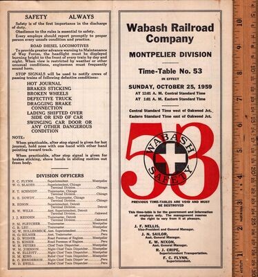 Wabash Montpelier Division 1959