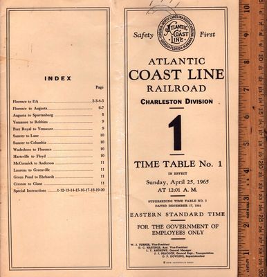 Atlantic Coast Line Charleston Division 1965