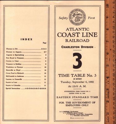 Atlantic Coast Line Charleston Division 1966
