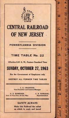 Central Railroad of New Jersey Pennsylvania Division 1963