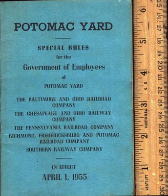 Richmond Fredericksburg and Potomac Potomac Yard Special Rules 1953