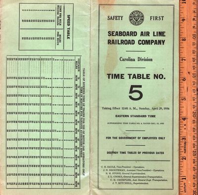 Seaboard Air Line Carolina Division 1956