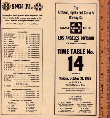 Santa Fe Los Angeles Division 1965