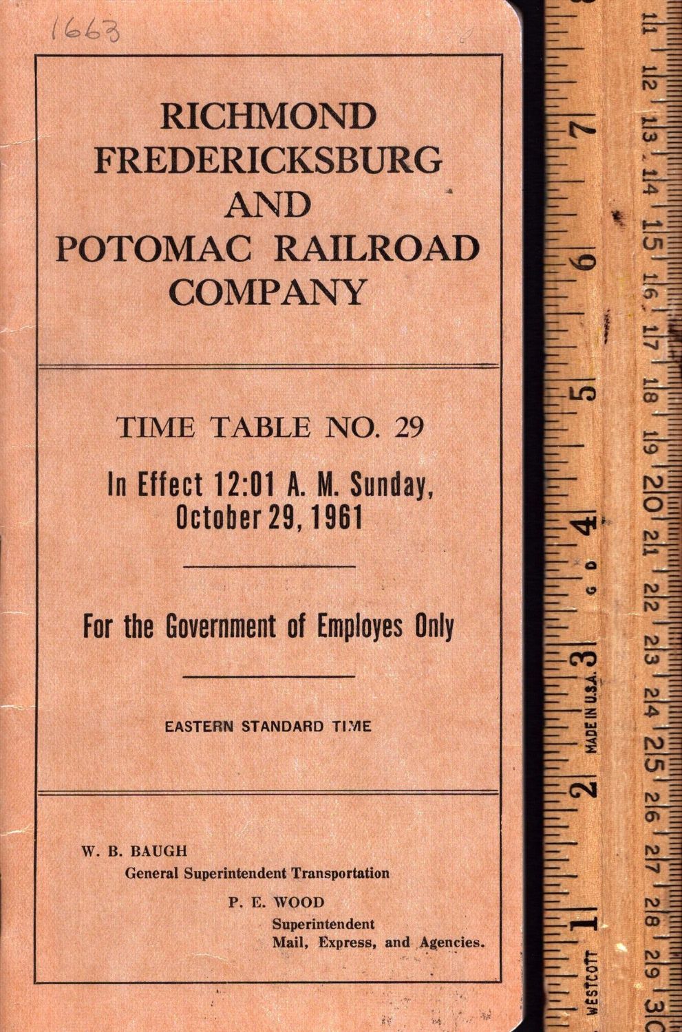 Richmond Fredericksburg and Potomac Railroad 1961