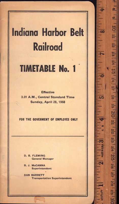 Indiana Harbor Belt Railroad 1968