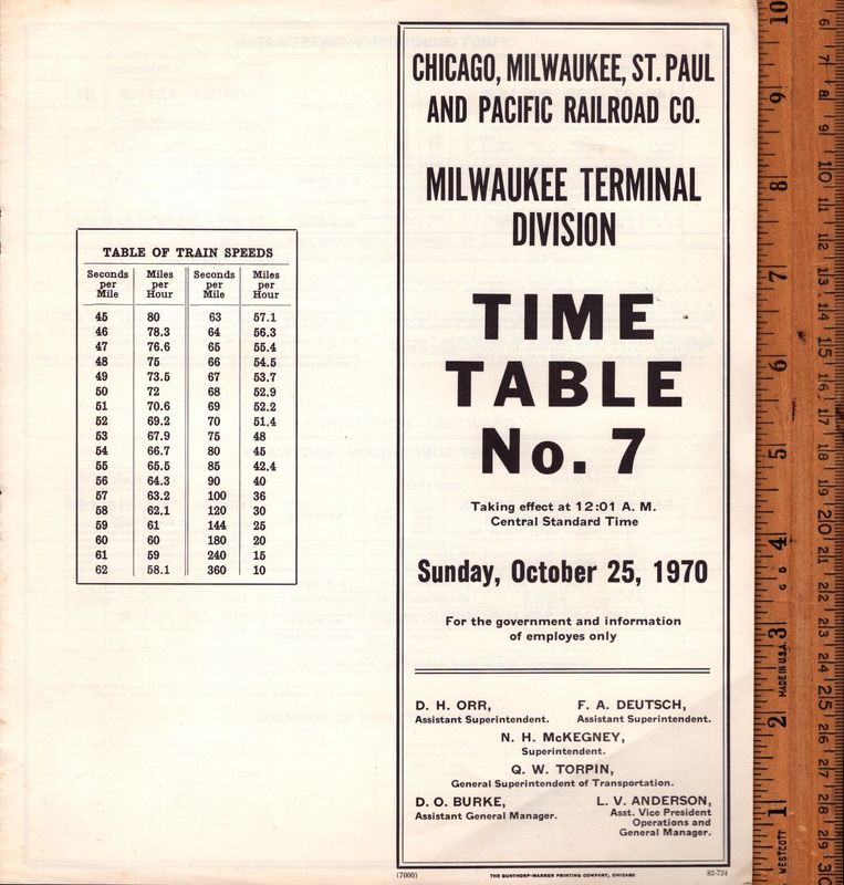 Milwaukee Road Milwaukee Terminal Division 1970