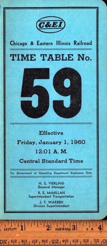 Chicago & Eastern Illinois Railroad 1960