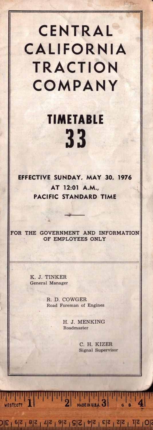 Central California Traction Company 1976