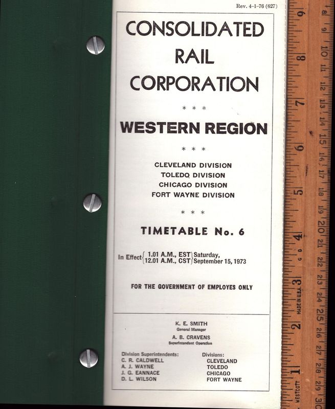 Conrail Western Region 1976