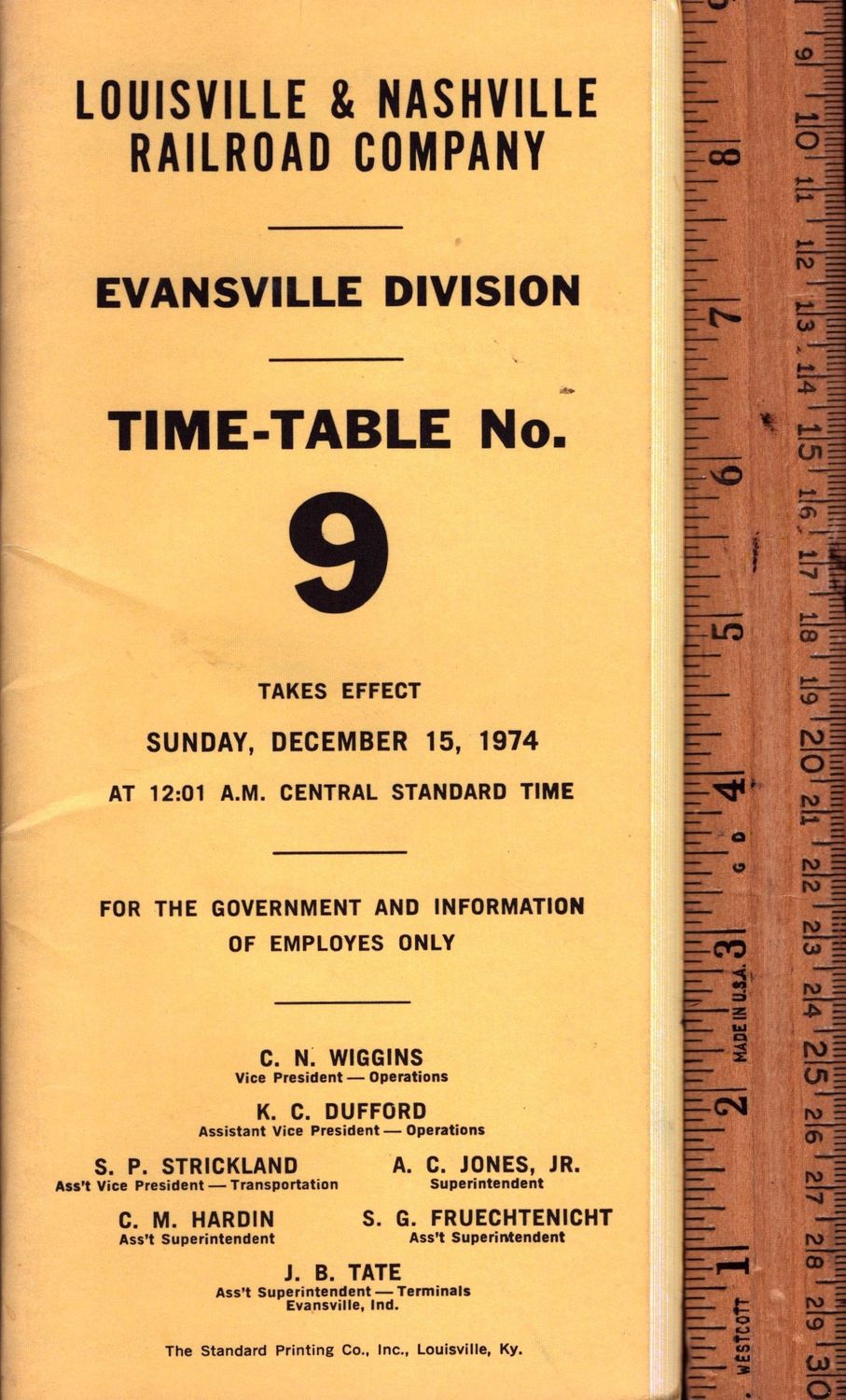 Louisville & Nashville Evansville Division 1974