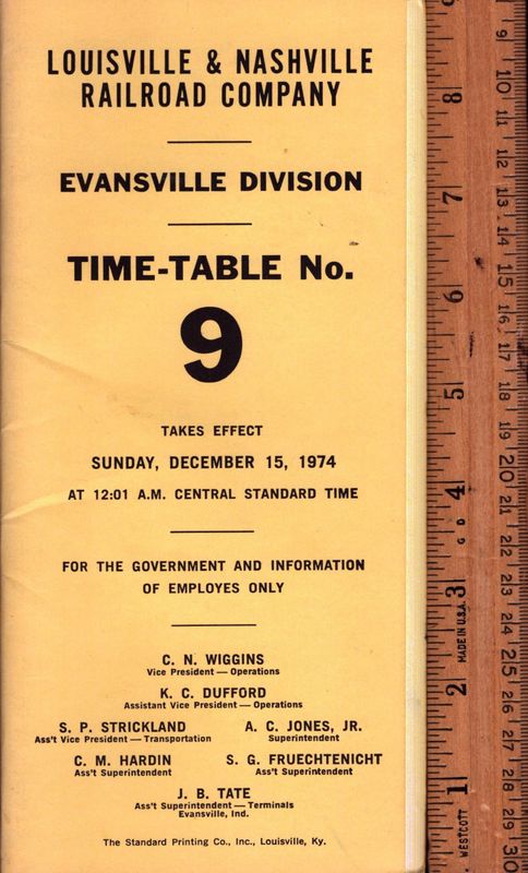 Louisville & Nashville Evansville Division 1974