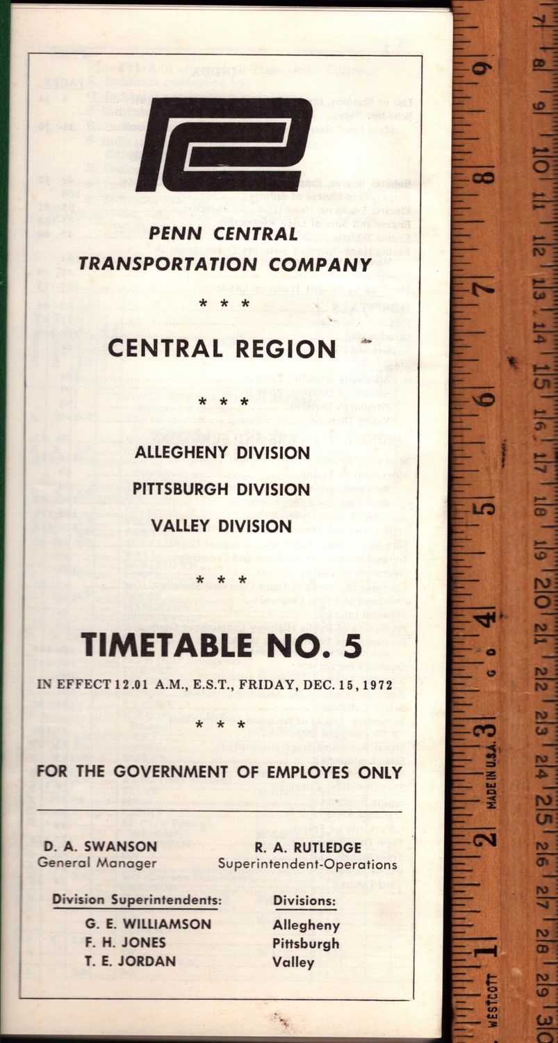 Penn Central Central Region 1972