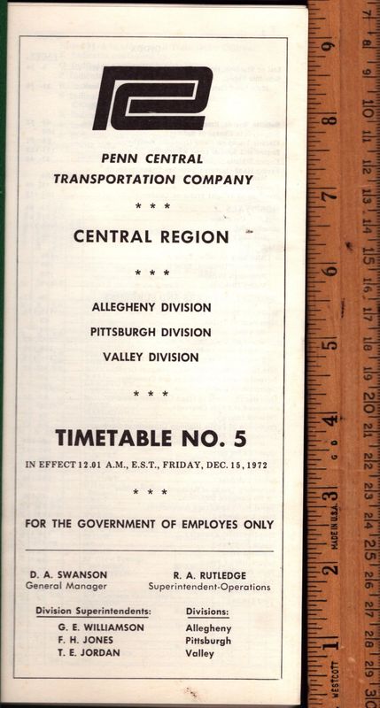 Penn Central Central Region 1972