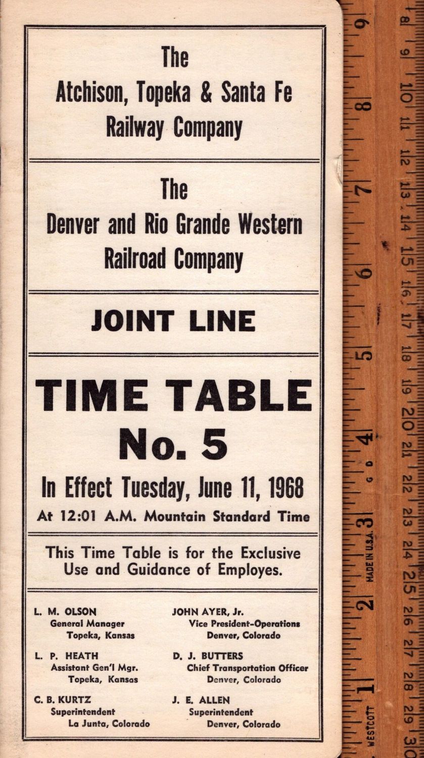 Santa Fe-Denver and Rio Grande Western Joint Line 1968