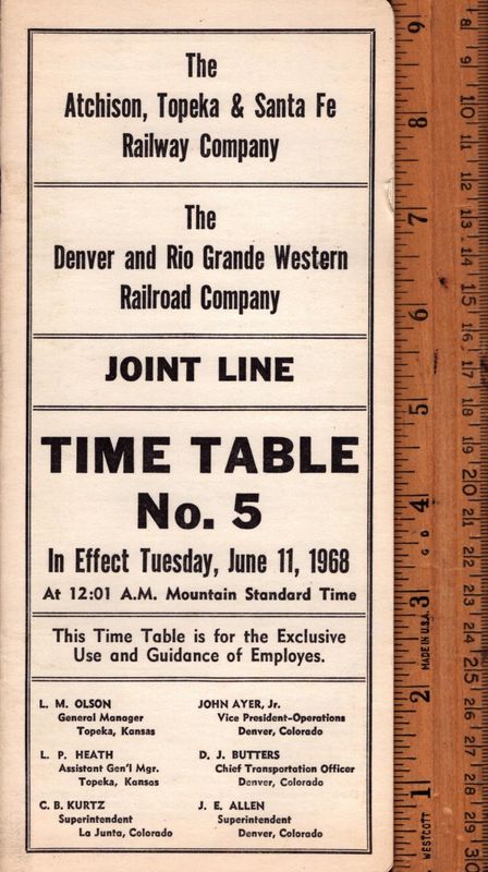 Santa Fe-Denver and Rio Grande Western Joint Line 1968