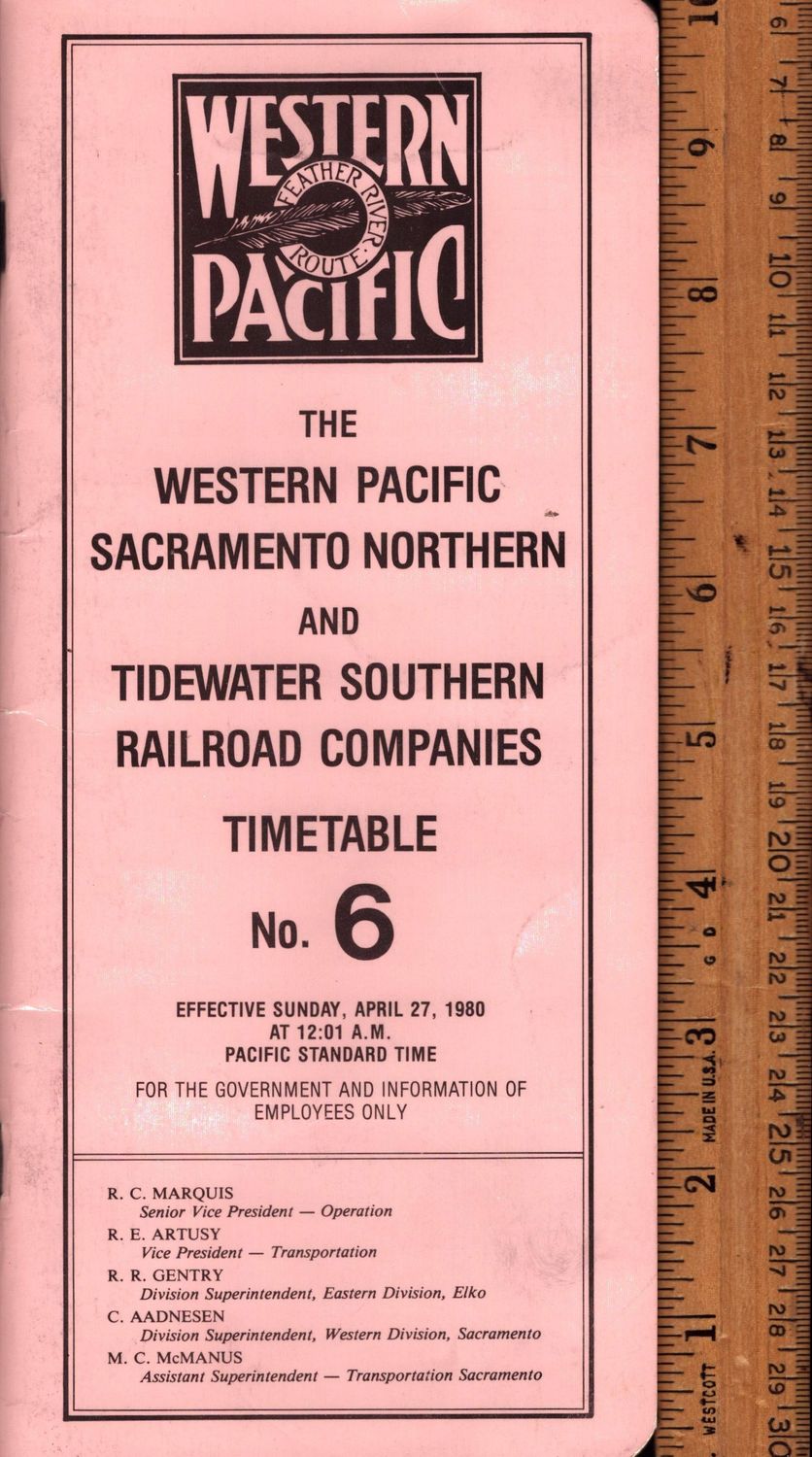 Western Pacific Railroad 1980