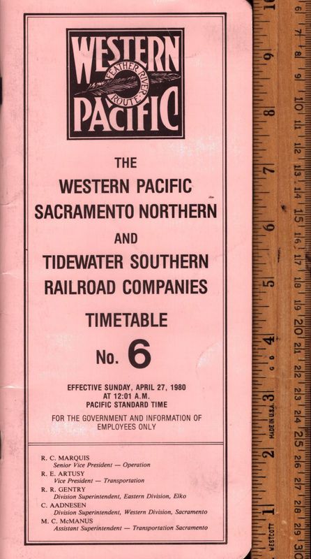 Western Pacific Railroad 1980