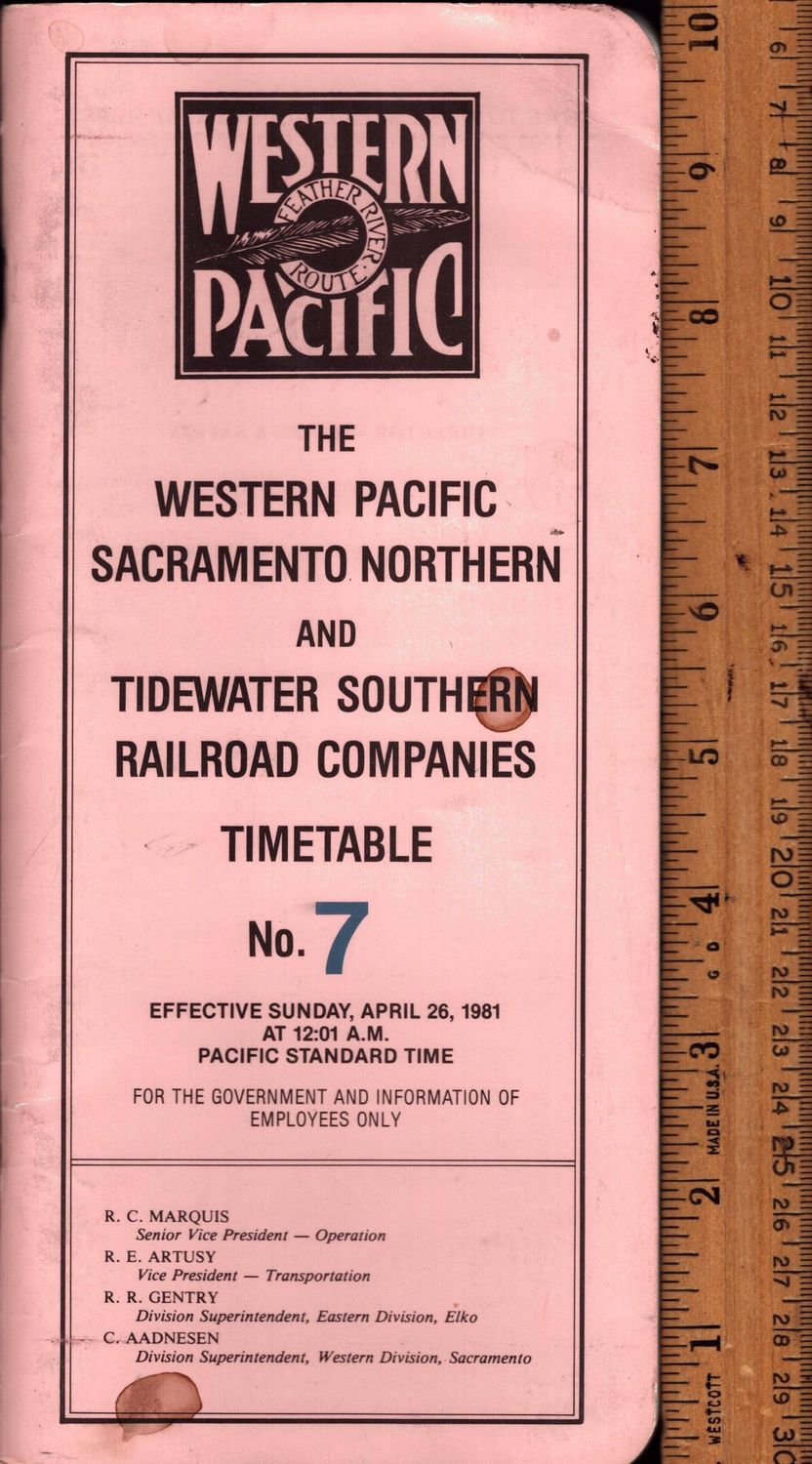 Western Pacific Railroad 1981