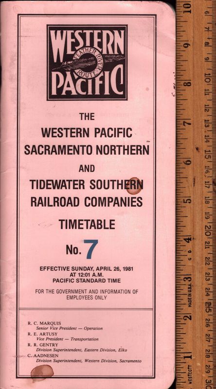 Western Pacific Railroad 1981