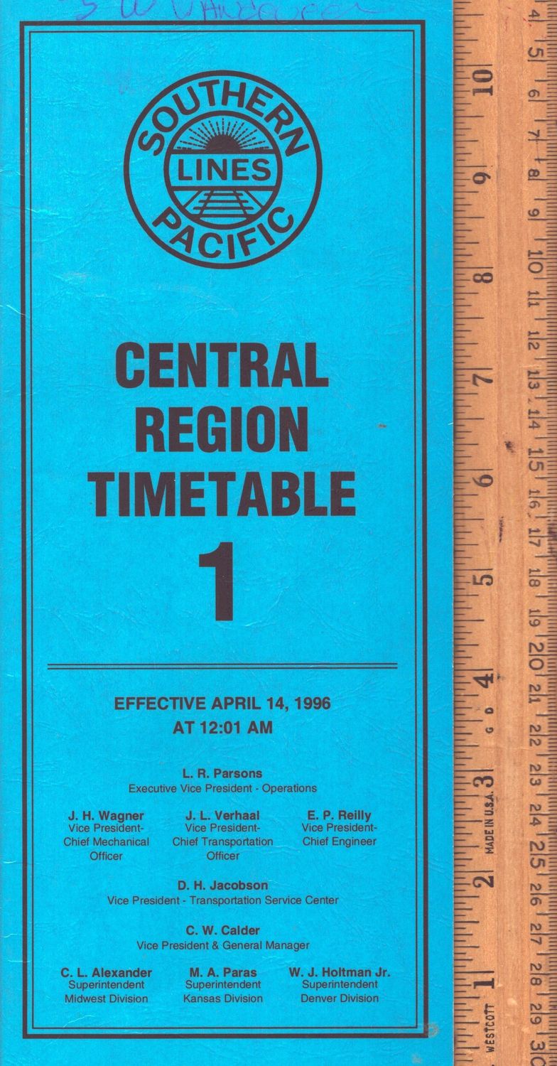 Southern Pacific Central Region 1996