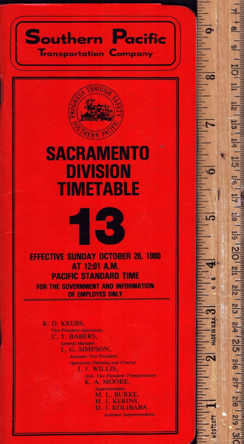 Southern Pacific Sacramento Division 1980