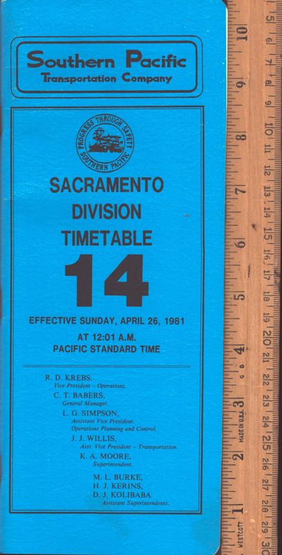 Southern Pacific Sacramento Division 1981