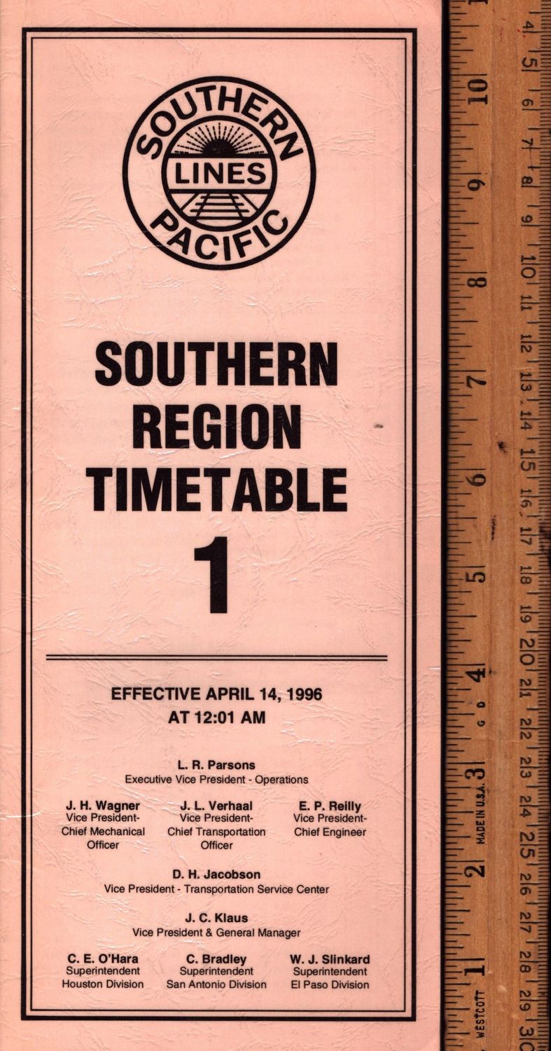 Southern Pacific Southern Region 1996
