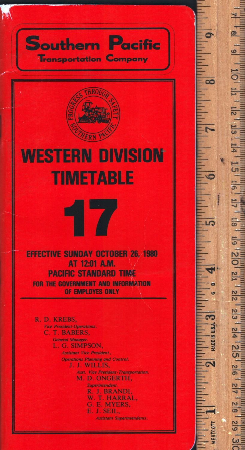 Southern Pacific Western Division 1980
