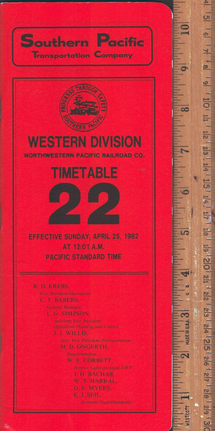 Southern Pacific Western Division 1982