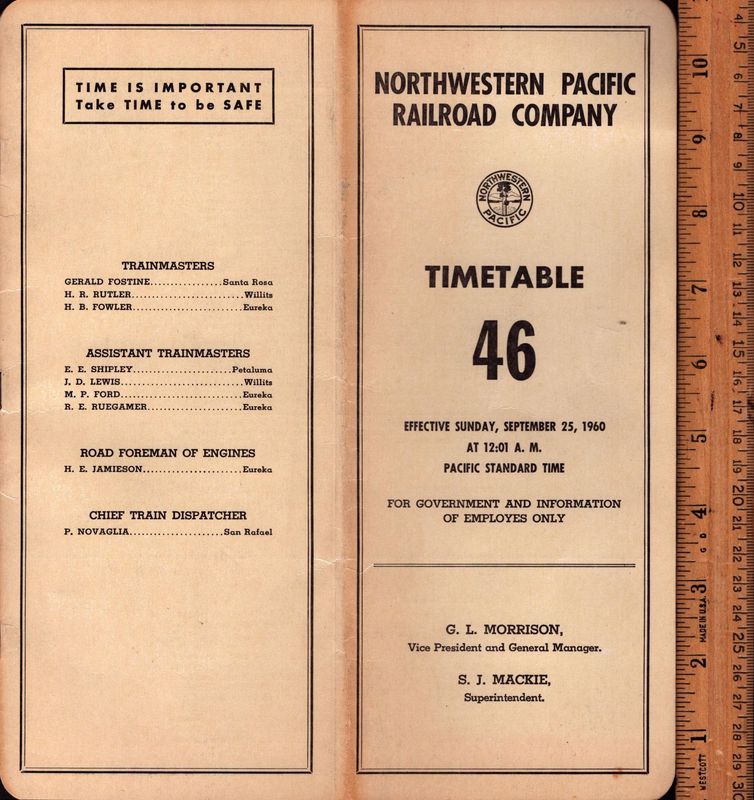 Northwestern Pacific Railroad 1960