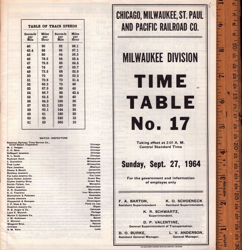 Milwaukee Road Milwaukee Division 1964
