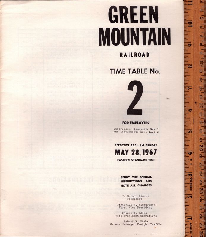 Green Mountain Railroad 1967