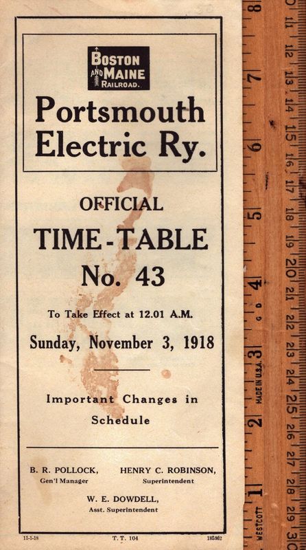 Portsmouth Electric Railway 1918