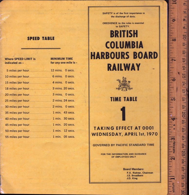British Columbia Harbours Board Railway 1970
