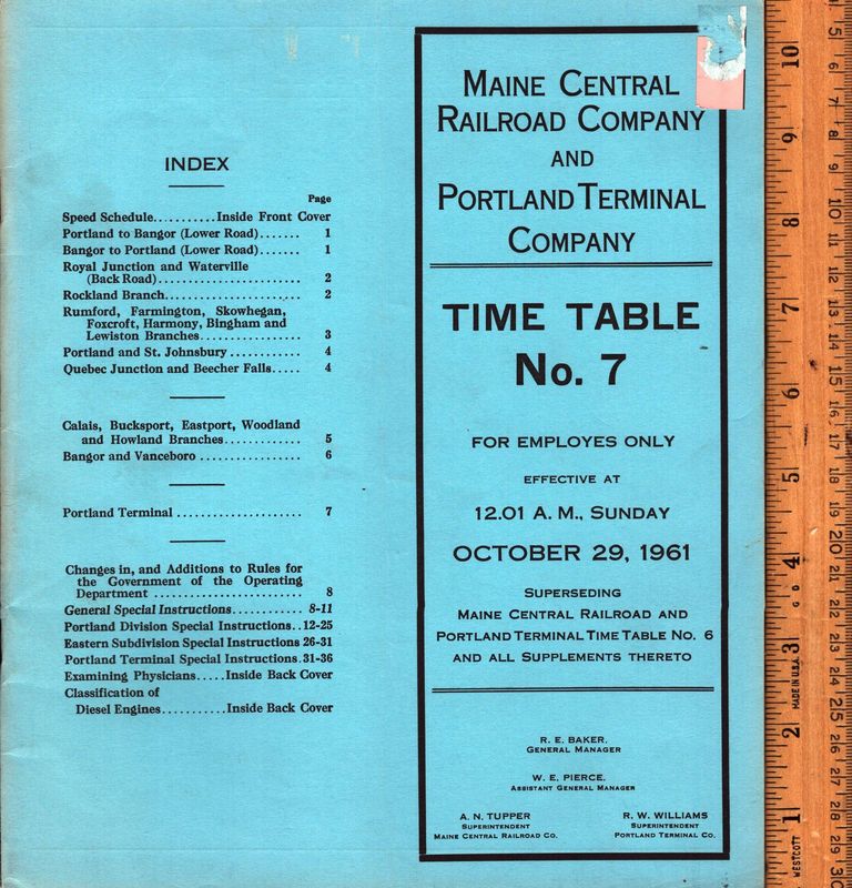 Maine Central Railroad and Portland Terminal Company 1961