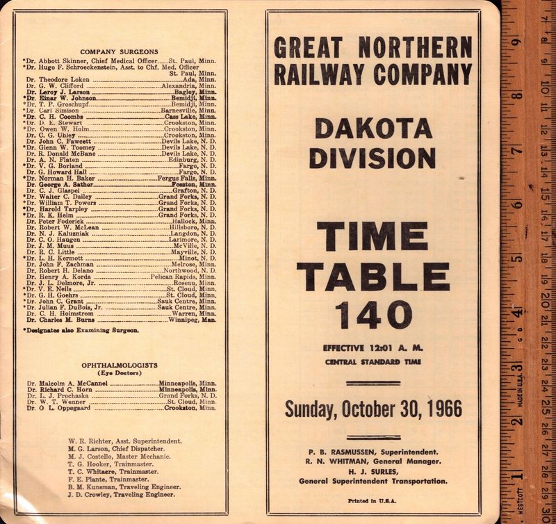 Great Northern Dakota Division 1966