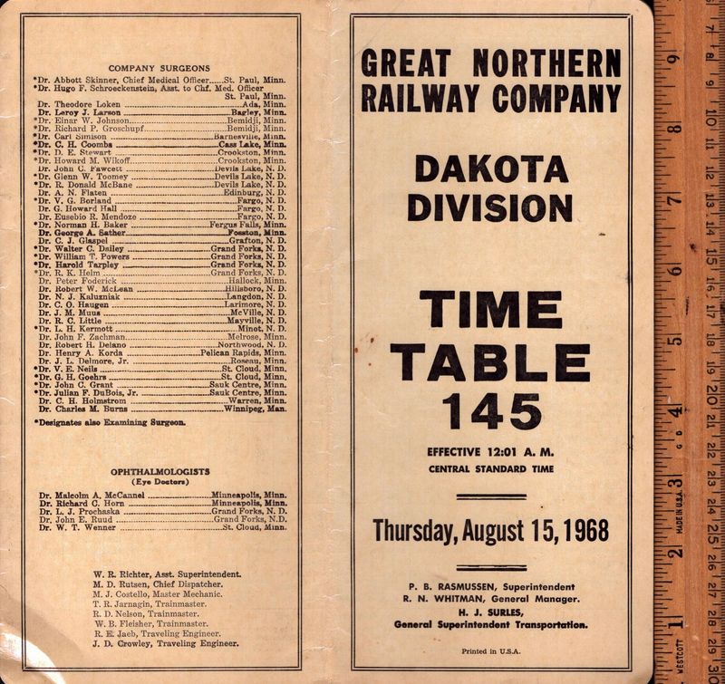 Great Northern Dakota Division 1968