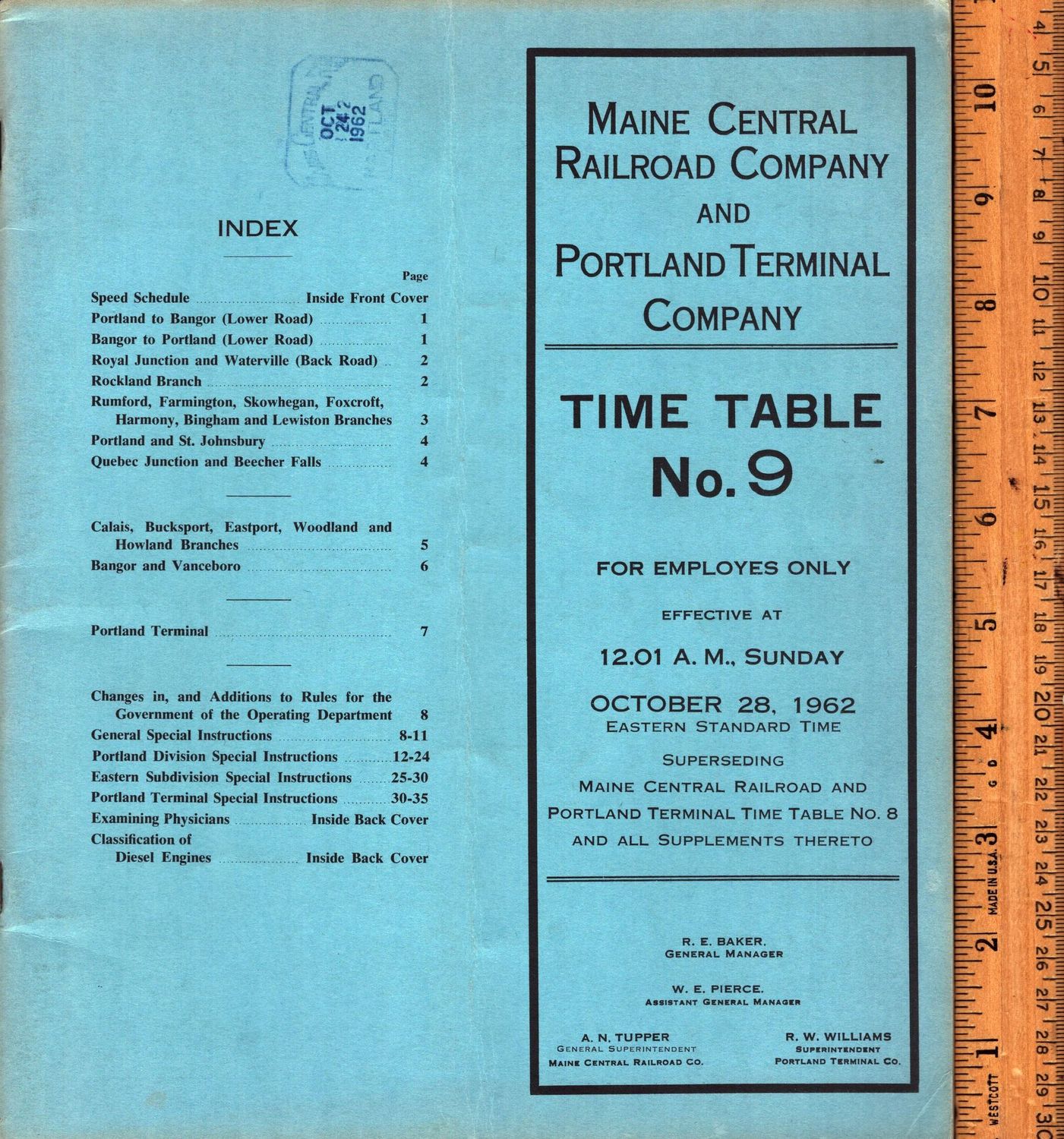 Maine Central Railroad and Portland Terminal Company 1962