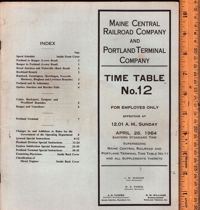 Maine Central Railroad and Portland Terminal Company 1964