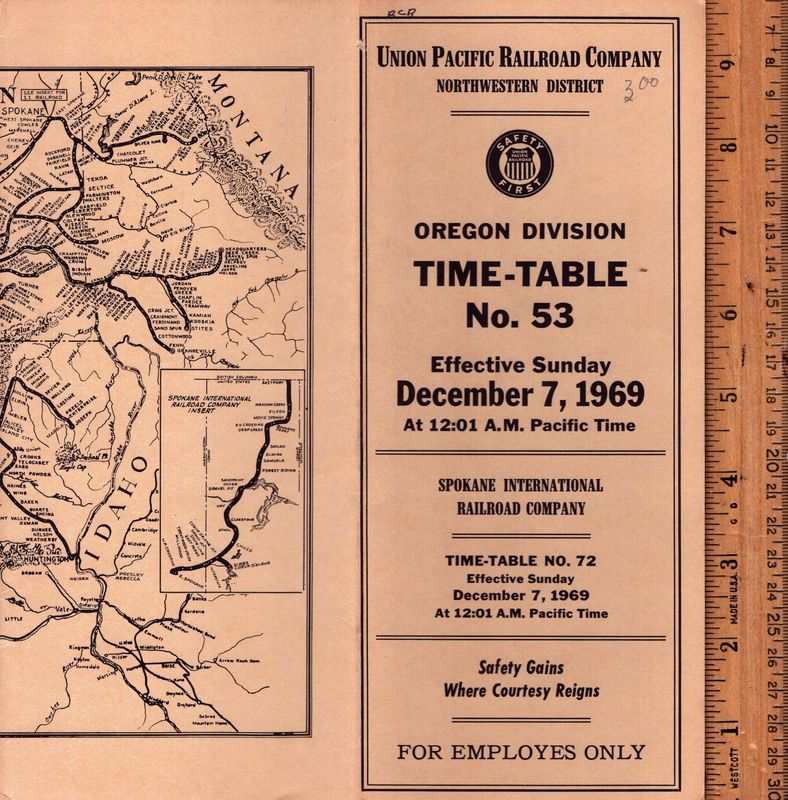 Union Pacific Oregon Division 1969