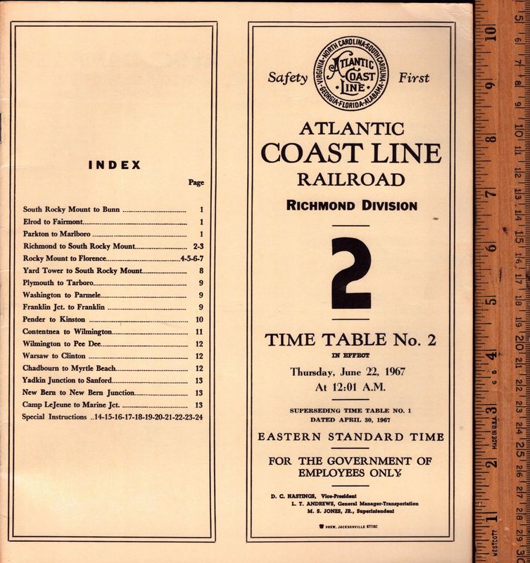 Atlantic Coast Line Richmond Division 1967