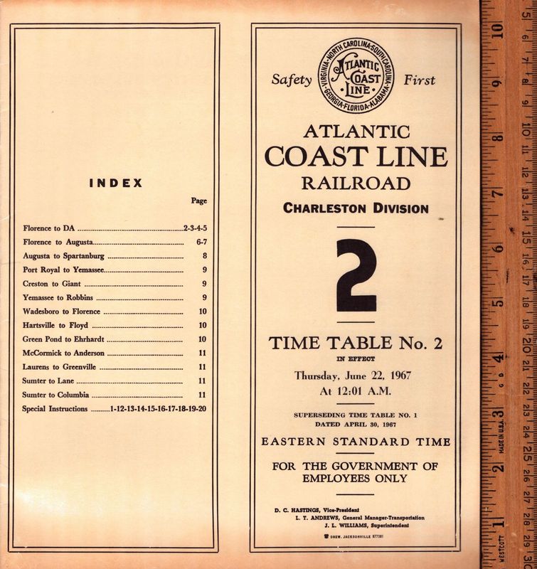 Atlantic Coast Line Charleston Division 1967