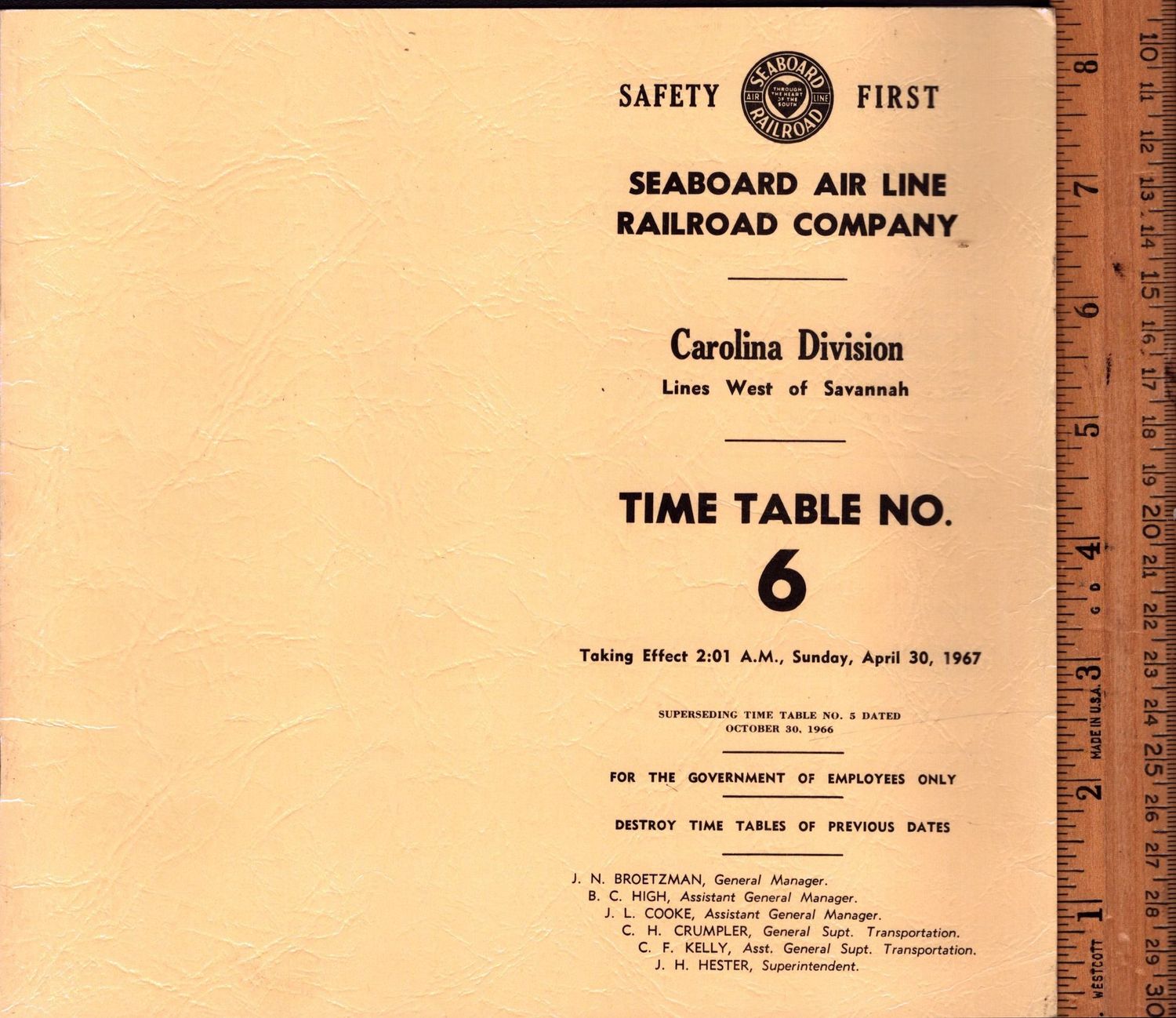 Seaboard Air Line Carolina Division 1967
