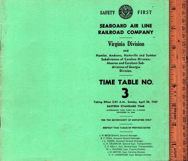 Seaboard Air Line Virginia Division 1967