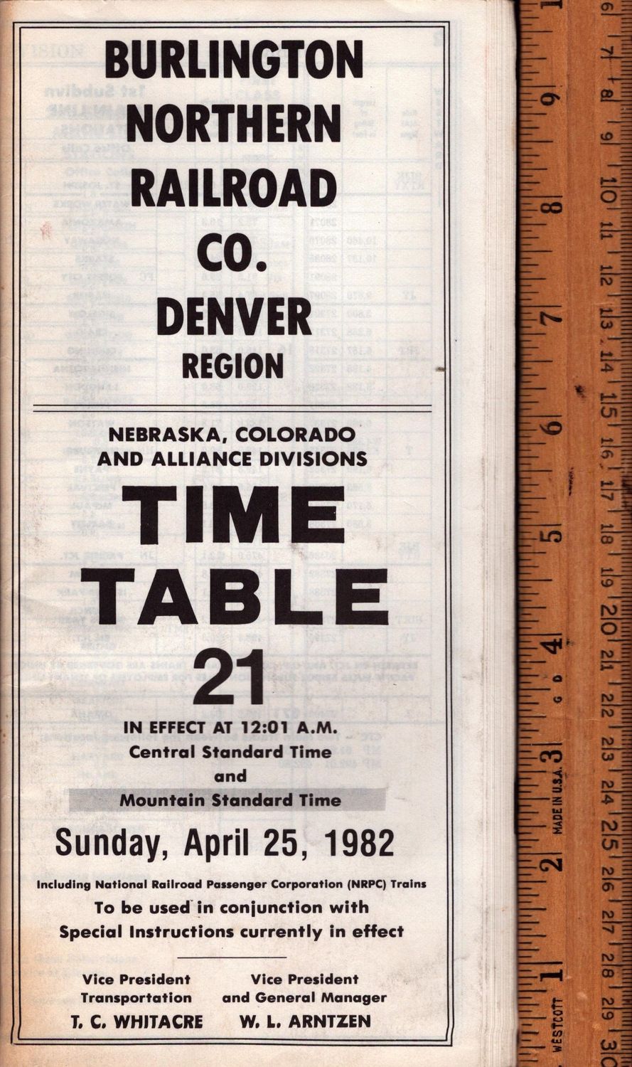 Burlington Northern Denver Region 1982