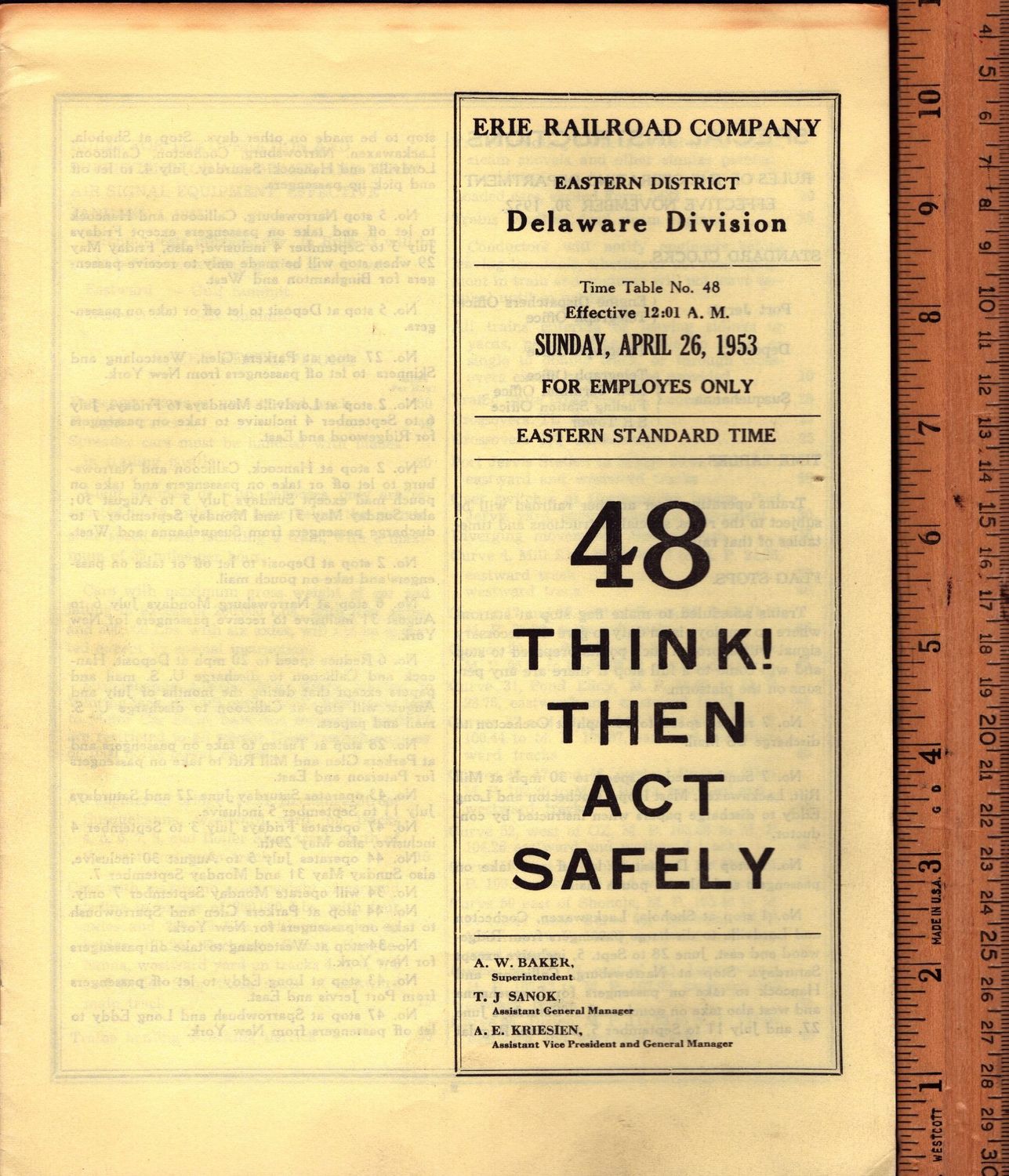 Erie Delaware Division 1953